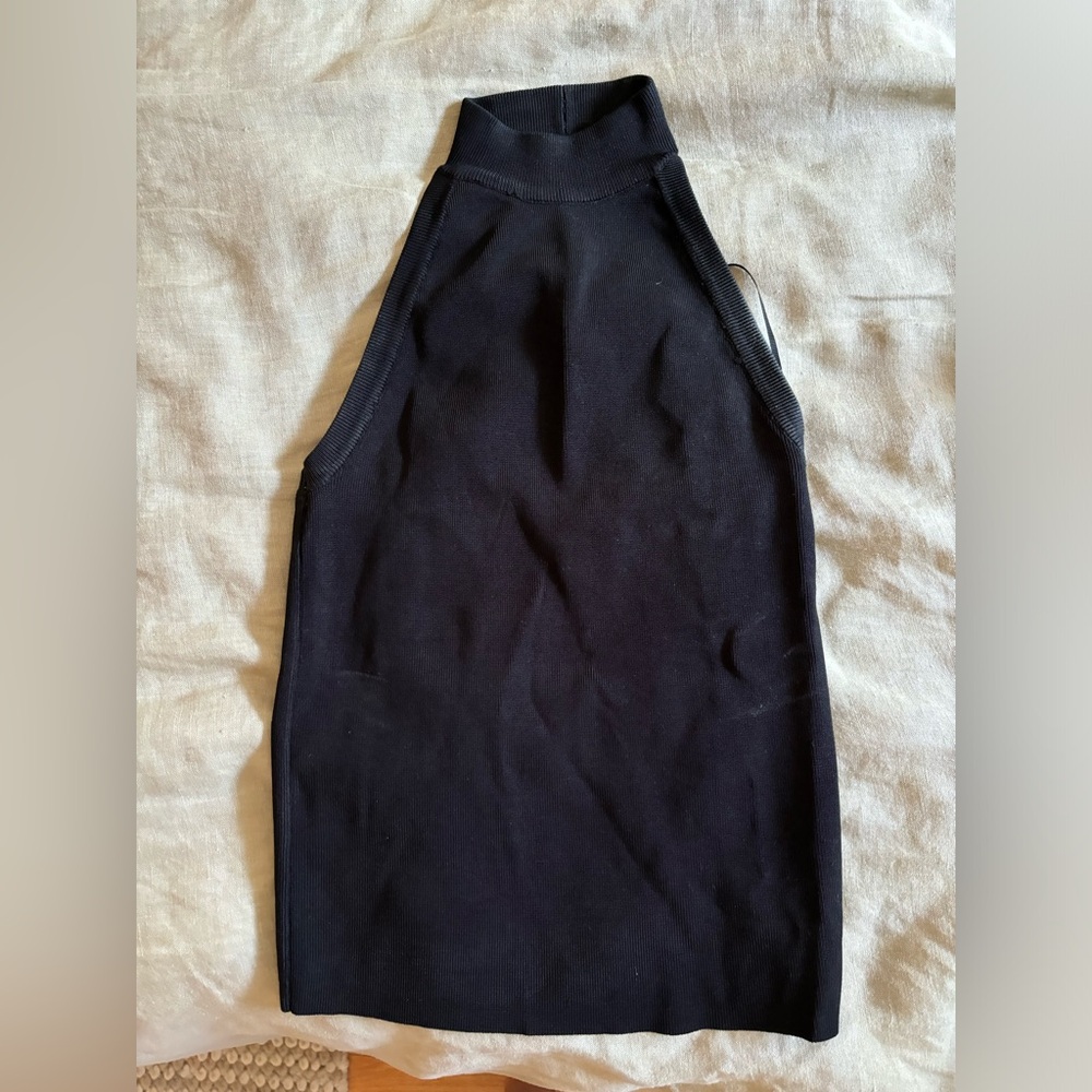 Black Zara High Neck Halter Top - Size S